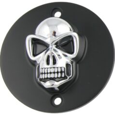 70-03 SportsterSkull Point Cover 2-hole, vertical Black Chrome