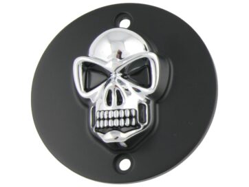 70-03 SportsterSkull Point Cover 2-hole, vertical Black Chrome