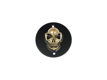 70-03 SportsterSkull Point Cover 2-hole, vertical Black Gold