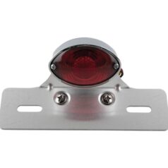 Micro Cateye Taillight with License Plate Bracket With license plate bracket Chrome Dual Filament