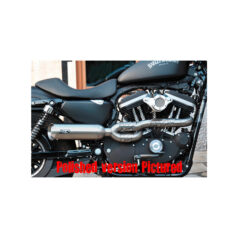 04-13 SportsterSkull Headers E3 Bomb Outline Exhaust System Smooth Heat Shield Show Chrome Outline