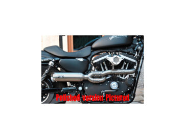 04-13 SportsterSkull Headers E3 Bomb Outline Exhaust System Smooth Heat Shield Show Chrome Outline