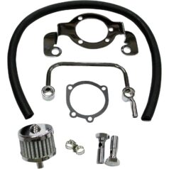 07-20 Sportster, (except 08-10 XR1200, 10-13 XR1200X)Breather Kit with Mounting Bracket Chrome