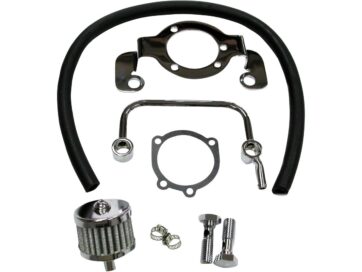 07-20 Sportster, (except 08-10 XR1200, 10-13 XR1200X)Breather Kit with Mounting Bracket Chrome