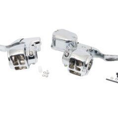 14-20 SportsterSportster 14-up Handlebar Control Kit Chrome 1/2" Cable Clutch Non-ABS Single Disc