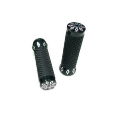 08-24 Touring, 25 FLHRXS, (except 23 FLTRKSEANV, 23-24 FLHXSE, 23-24 FLTRXSE, 24 FLHX, 24 FLTRX, 24 FLTRXSTSE), 09-25 Trike, 16-24 Softail, 11 FLSTSE2, 12 FLSTSE3, 13-14 FXSBSE, 14-15 FLSTNSE, 16-17 FXDLSArgyle Grips Black Raw Cut 1" Throttle By Wire