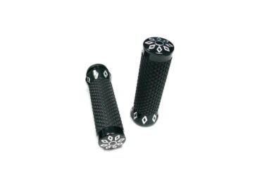 08-24 Touring, 25 FLHRXS, (except 23 FLTRKSEANV, 23-24 FLHXSE, 23-24 FLTRXSE, 24 FLHX, 24 FLTRX, 24 FLTRXSTSE), 09-25 Trike, 16-24 Softail, 11 FLSTSE2, 12 FLSTSE3, 13-14 FXSBSE, 14-15 FLSTNSE, 16-17 FXDLSArgyle Grips Black Raw Cut 1" Throttle By Wire