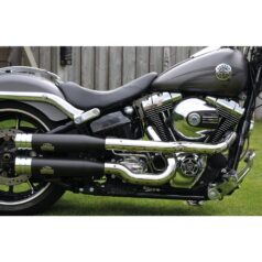11-16 SoftailFat Tommy Headers Heatshield chrome hole Chrome