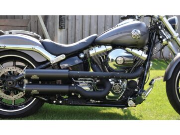 11-16 SoftailFat Tommy Headers Heatshield black hole Black