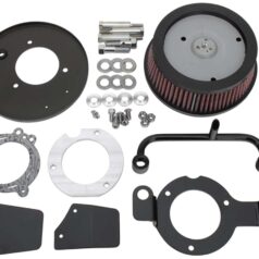 18-24 Softail, 17-24 Touring, (except 23-24 FLHXSE, 23-24 FLTRXSE, 24 FLHX, 24 FLTRX, 24 FLTRXSTSE), 17-24 TrikeHigh Performance Air Cleaner With Breather Kit for Milwaukee Eight Black Servo Motor Cover, Breather Tube and Bracket Black