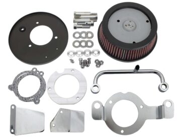 18-24 Softail, 17-24 Touring, (except 23-24 FLHXSE, 23-24 FLTRXSE, 24 FLHX, 24 FLTRX, 24 FLTRXSTSE), 17-24 TrikeHigh Performance Air Cleaner With Breather Kit for Milwaukee Eight Chrome Servo Motor Cover, Breather Tube and Bracket Chrome