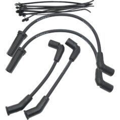 18-24 Softail, (except 19-20 FXDRS 114)Triple Silicone Spark Plug Wire Set Set of 4 Cables Black