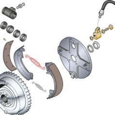 63-65 Panhead, 66-72 FL Shovel, 71-72 FX Shovel(5)SPR BRAKE SHOE U/ FL 63-72