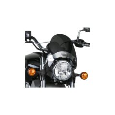 57-20 Sportster, 71-84 FX Shovel, 93-05 Dyna, 15-20 Street, 15-19 Indian Scout, 20-24 Scout, 89-94 FXR, 85 FXWG, 84-89, 99 FXST, 87-98 FXSTC, 89-99 FXSTS, 95-97 FXSTSB, 98-99 FXSTBFlyscreen Windshield Kit Height: 8,5", Width: 9,25", Chrome Brackets Up to 43mm Dark Smoke