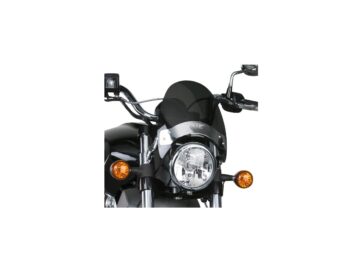 57-20 Sportster, 71-84 FX Shovel, 93-05 Dyna, 15-20 Street, 15-19 Indian Scout, 20-24 Scout, 89-94 FXR, 85 FXWG, 84-89, 99 FXST, 87-98 FXSTC, 89-99 FXSTS, 95-97 FXSTSB, 98-99 FXSTBFlyscreen Windshield Kit Height: 8,5", Width: 9,25", Chrome Brackets Up to 43mm Dark Smoke