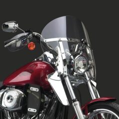 Chopped Heavy Duty Windshield without Mounting Kit Height: 18,5", Width: 21,5", Classic Round Headlight Cutout to Top of Screen: 14.25-15.75" Clear