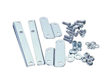 49-65 Panhead, 66-84 FL ShovelHeavy Duty Windshield Mount Kit Covered forks Chrome