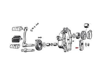 36-47 Knucklehead, 48-65 Panhead, 66-84 FL Shovel, 71-84 FX Shovel, 85-86 FX Model, 84-86 SoftailCRANK GEAR PIN
