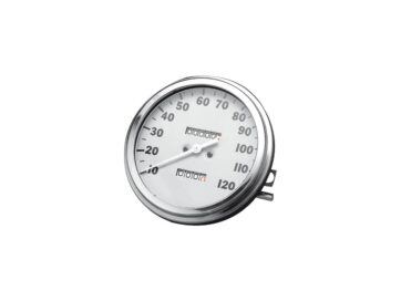 68-84 FL Shovel, 71-84 FX Shovel, (except 80-84 FXWG), 85-90 FX Model, 87-90 Softail36-40 FL-Style Speedometer Scale: 120 mph; Scale Color: white; Ratio 2:1