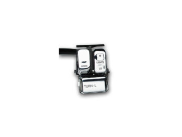 96-06 Touring, 02-06 V-Rod, 96-06 Softail, 96-06 Dyna, 96-06 Sportster96-up Ergonomic Handlebar Switch Kit Left Side, Chrome Switches