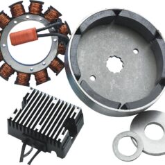 85-98 Touring, 84-99 Softail, 91-98 Dyna, 85-94 FX Model, 71-84 FX Shovel, 70-84 FL Shovel32 Amp Charging System with black regulator