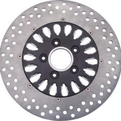 86-10 Sportster, (except 08-10 XR1200, 10 XR1200X), 85-94 FX Model, 91-17 Dyna, 85-24 Softail, 00-07 TouringNitro-18 2-Piece Brake Rotor Black Stainless Steel 11,5" Rear