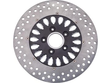 86-10 Sportster, (except 08-10 XR1200, 10 XR1200X), 85-94 FX Model, 91-17 Dyna, 85-24 Softail, 00-07 TouringNitro-18 2-Piece Brake Rotor Black Stainless Steel 11,5" Rear