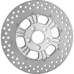 86-10 Sportster, (except 08-10 XR1200, 10 XR1200X), 85-94 FX Model, 91-17 Dyna, 85-24 Softail, 00-07 TouringDominator 2-Piece Brake Rotor Chrome Rear
