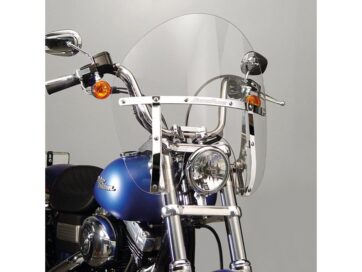 06-17 Dyna, (except 06 FXDWGI, 07-08, 10-12, 14-17 FXDWG, 08-12, 14-17 FXDF, 10 FXDFSE2, 13 FXDWG103, 13 FXDF103, 09 FXDFSE), 08 FXCW, 08-11 FXCWCSwitchBlade Chopped Quick Release Windshield Height: 23,1", Width: 22,4" Clear
