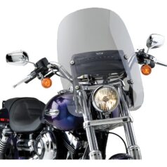 06-17 Dyna, 93-03 FXDWG, 04-05 FXDWGI, 80-85 FXWG, 84-89, 99-03, 07 FXST, 87-98, 07-10 FXSTC, 99-03, 07-09 FXSTB, 01-02, 04-06 FXSTI, 01-02, 04, 06 FXSTBI, 08-11 FXCWC, 11-12 FXS, 13 FXS 103Spartan Windshield Height: 18,5", Width: 18" Clear