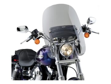 06-17 Dyna, 93-03 FXDWG, 04-05 FXDWGI, 80-85 FXWG, 84-89, 99-03, 07 FXST, 87-98, 07-10 FXSTC, 99-03, 07-09 FXSTB, 01-02, 04-06 FXSTI, 01-02, 04, 06 FXSTBI, 08-11 FXCWC, 11-12 FXS, 13 FXS 103Spartan Windshield Height: 18,5", Width: 18" Clear