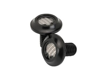 99-17 Dyna, 00-24 Softail, 99-24 Touring, 09-24 TrikeRadius Breather Bolts 3/8"-17 Black