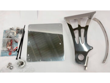 V-RodSide Mount License Plate, stainless steel, polished 180x200 ABE