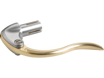 Retro Line Inverted Hand Control Kit Chrome with satin brass lever Chrome Satin 1" Cable operated