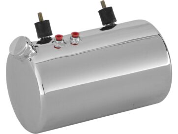 Custom Barrel Style Oil Tank with spin-on filter Chrome