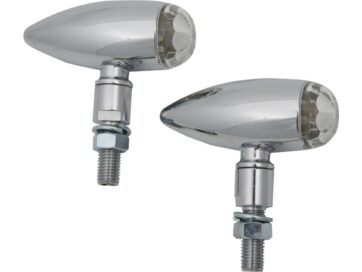 Micro Bullet LED Turn Signal Chrome Clear LED