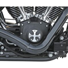 99-17 Dyna, 99-17 Softail, 99-16 Touring, 09-16 TrikeCross Point Cover 3-hole Bi-Color Anodized