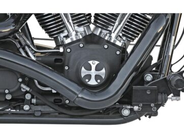 99-17 Dyna, 99-17 Softail, 99-16 Touring, 09-16 TrikeCross Point Cover 3-hole Bi-Color Anodized