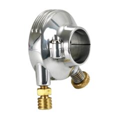 Deluxe External Throttle Housing With Brass Throttle Clamp Screw and Cable Register Aluminium Polished 1" Single Cable