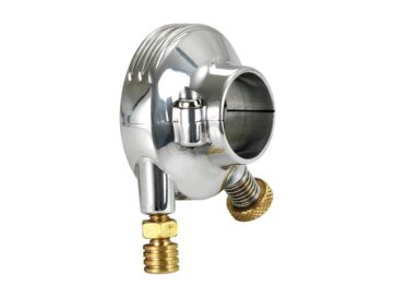 Deluxe External Throttle Housing With Brass Throttle Clamp Screw and Cable Register Aluminium Polished 1" Single Cable