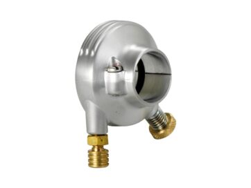 Deluxe External Throttle Housing With Brass Throttle Clamp Screw and Cable Register Aluminium Satin 1" Single Cable