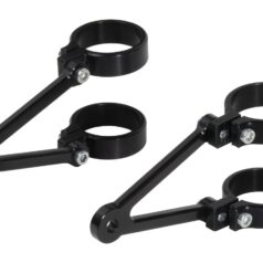 Fork Side Mount Headlight Bracket Long Black