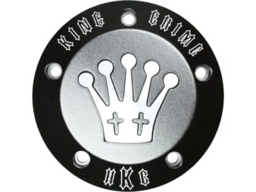 99-05 Dyna, 00-05 Softail, 99-05 TouringKing Crime Derby Cover 5-hole Black Satin
