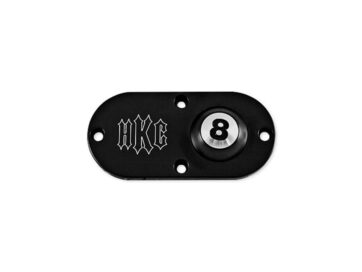 94 FX Model, 94-05 Dyna, 94-06 Softail, 94-06 Touring8-Ball Inpsection Cover Black Satin