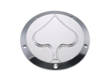 99-17 Dyna, 00-17 Softail, 99-16 Touring, 09-16 TrikeSpades Derby Cover 5-hole Aluminium Polished