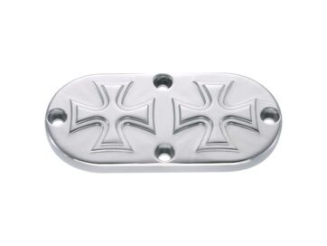 65 Panhead, 66-84 FL Shovel, 71-84 FX Shovel, 85-93 FX Model, 91-93 Dyna, 84-93 Softail, 86-93 TouringCross Inpsection Cover Aluminium Polished