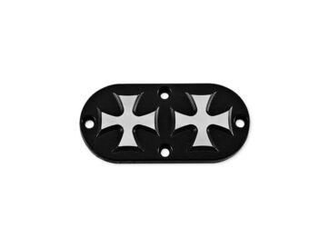 65 Panhead, 66-84 FL Shovel, 71-84 FX Shovel, 85-93 FX Model, 91-93 Dyna, 84-93 Softail, 86-93 TouringCross Inpsection Cover Black Satin