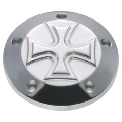 99-17 Dyna, 00-17 Softail, 99-16 Touring, 09-16 TrikePoint Cover Iron Cross, 5-hole Polished