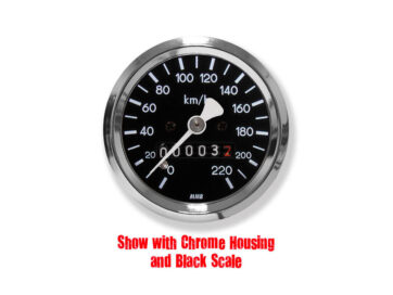 54-90 Sportster, 47 Knucklehead, 48-65 Panhead, 66-67 FL Shovel, 73-84 FX Shovel, (except 80-84 FXWG), 85-90 FX Model, 87-90 Softail60mm Basic Speedometer Scale: 120 mph; Scale Color: aluminum Chrome 60.0 mm
