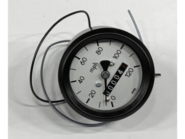 68-83 FL Shovel, 71-83 FX Shovel60mm Basic Speedometer Scale: 120 mph; Scale Color: aluminum Black 60.0 mm